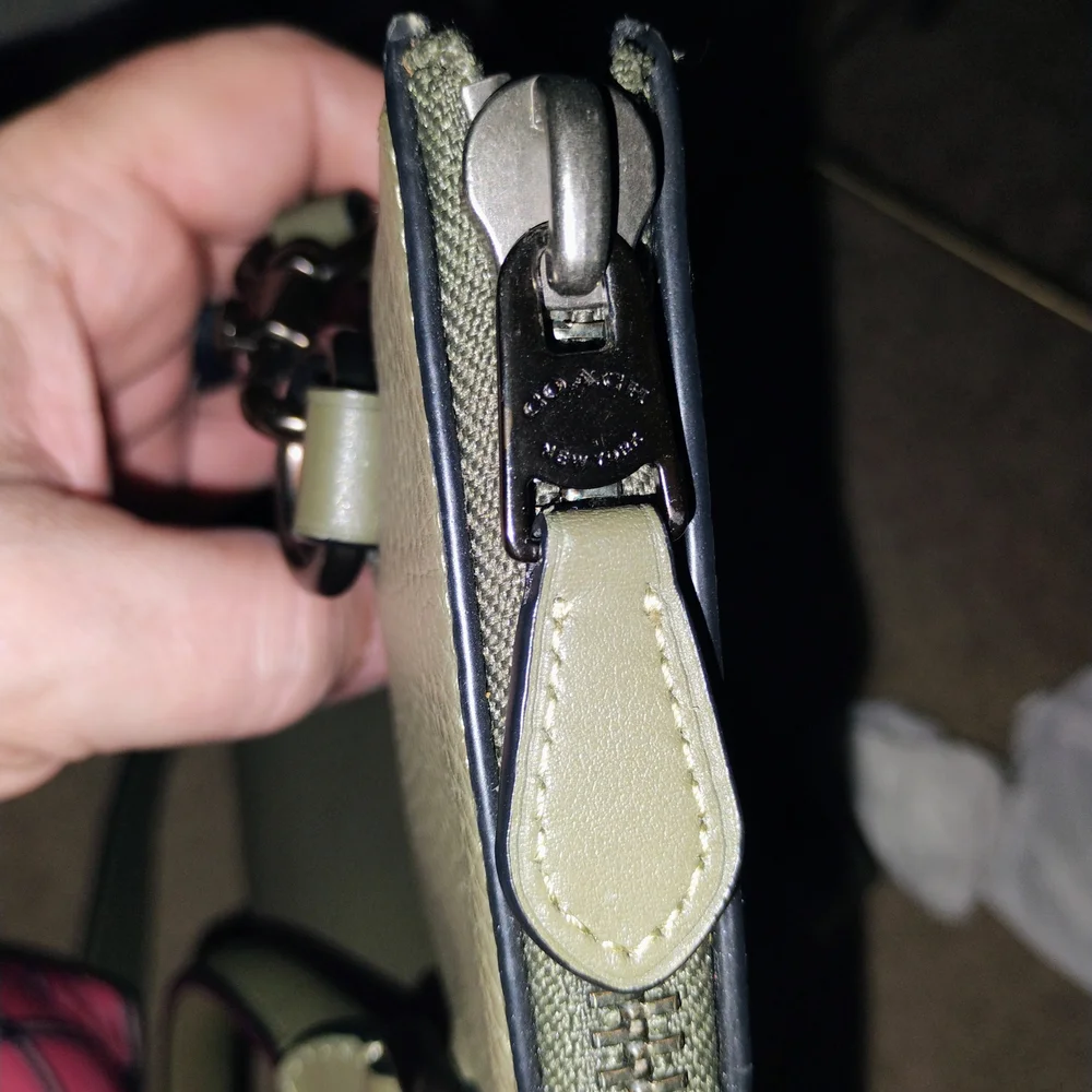 Coach Olive Green Pebbled Leather Satchel